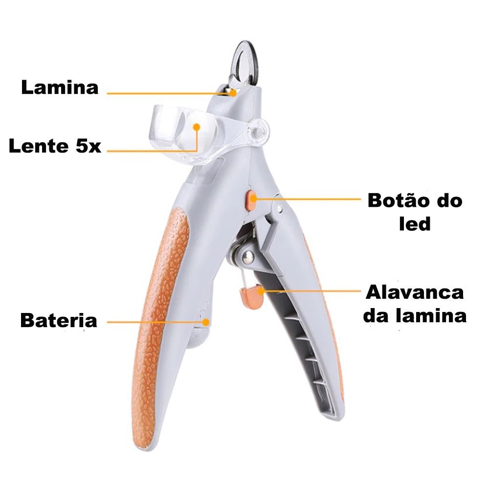 Cortador de Unha com LED - Alicate de Unha Pet